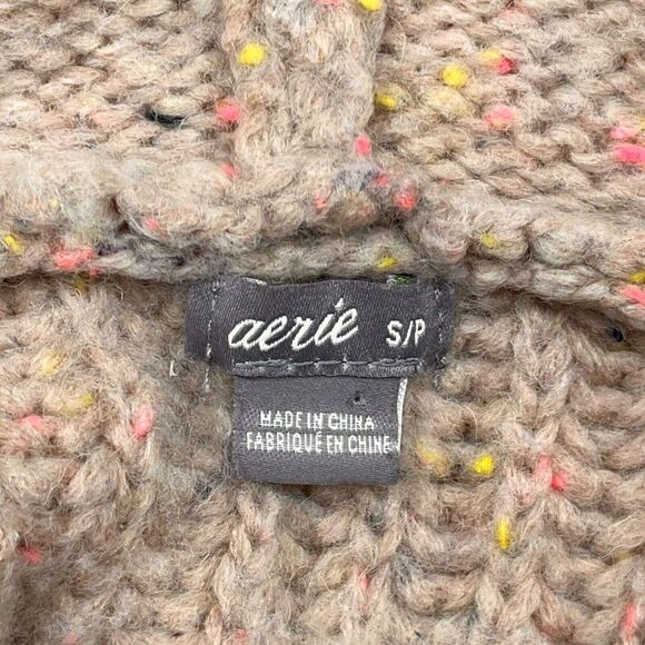 AERIE Open Road Speckled Sweater Hoodie Oversized Wool Blend - Picture 4 of 10